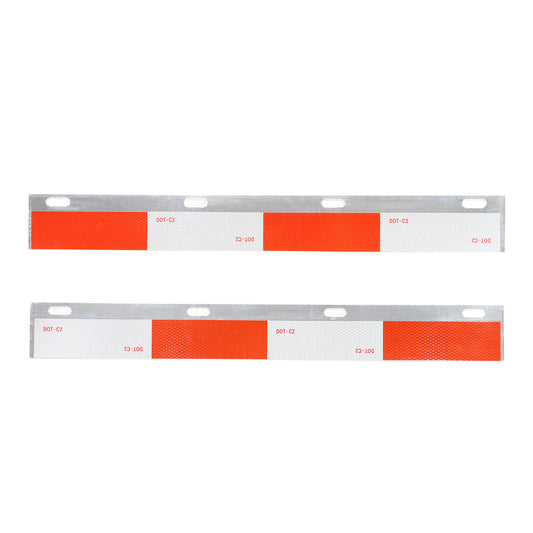 2x Aluminum 24" x 3" Reflector Stripe Onto Mud Flap Hanger For Semi Trucks