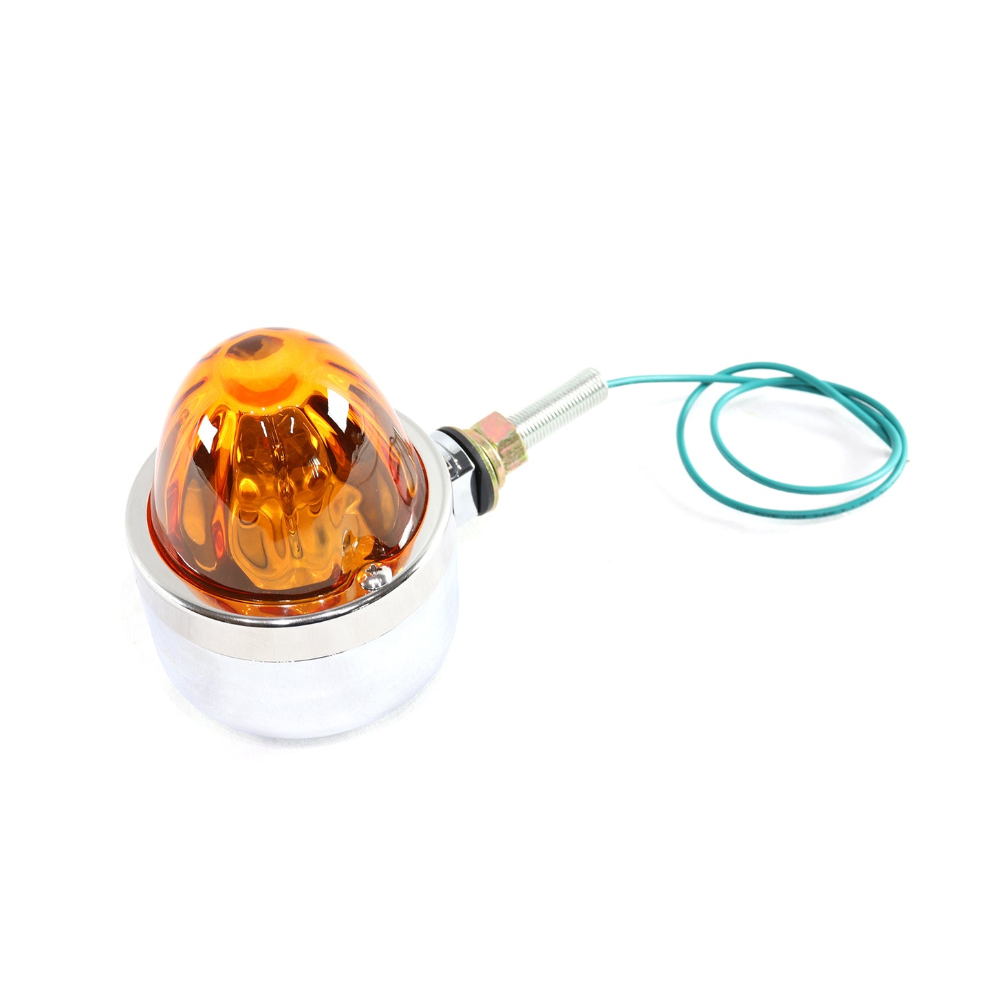 1x Single Face Turn Signal Lamp Glass Amber Lens & Amber Light