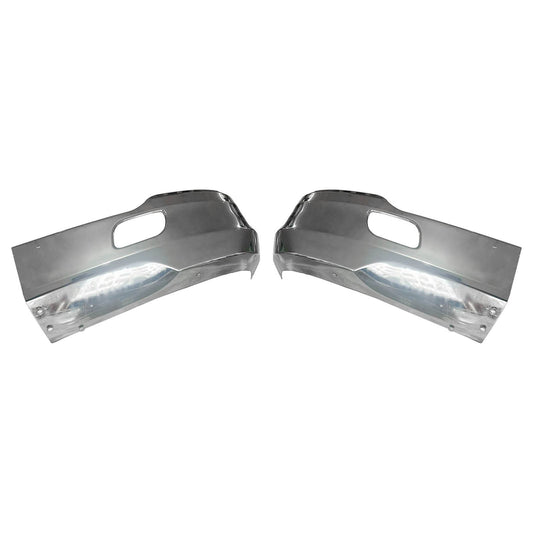 Pair LH & RH Iron Metal Alloy Chrome Front Corner Bumper For 2012-2021 Kenworth T680 Old Gen