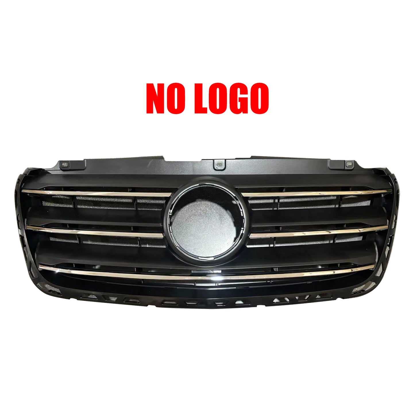 1x Front Grille With Chrome Stripes Trim Assembly For 2019+ Mercedes-Benz Sprinter 1500